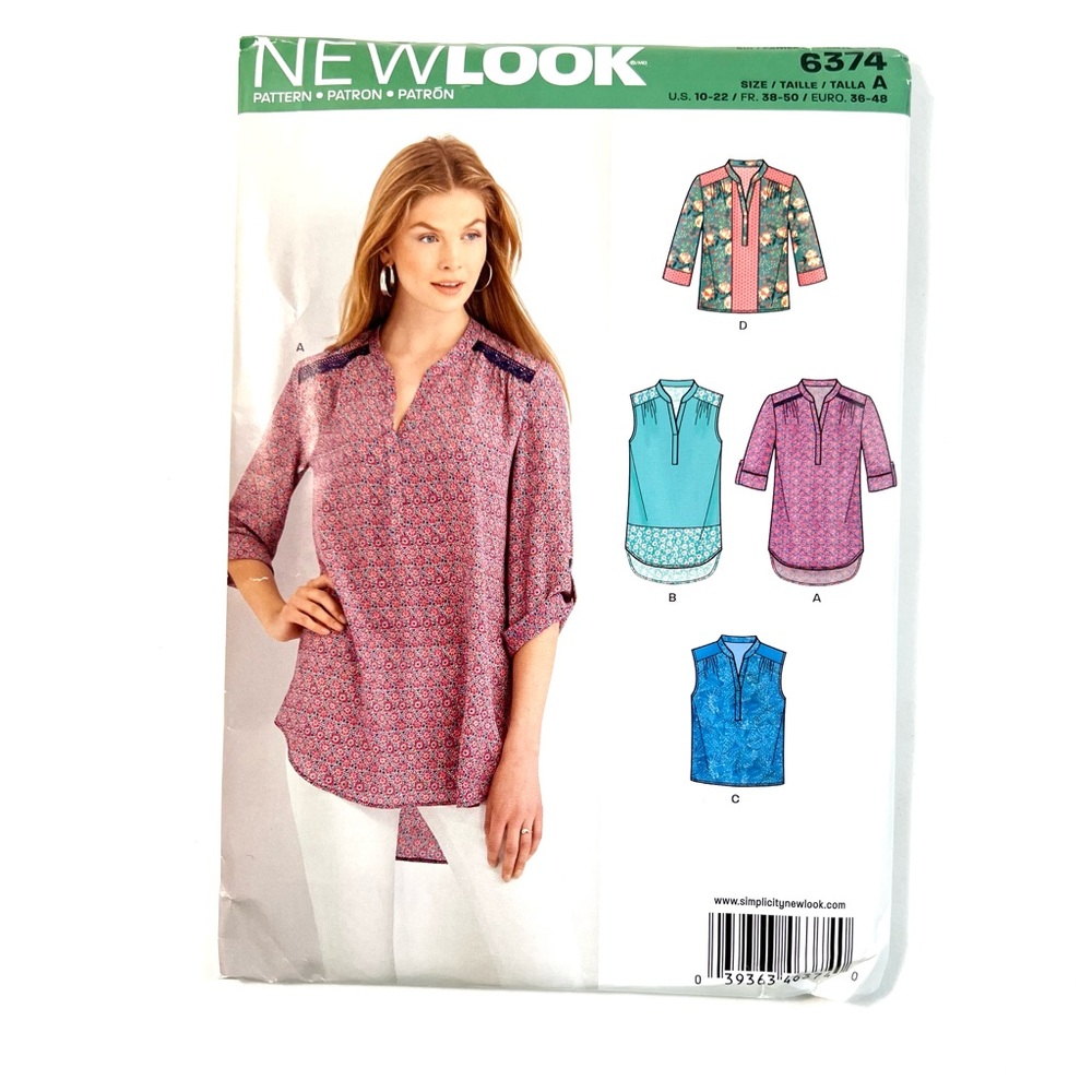 New Look 6374 Tunic & Blouse Sewing Pattern | Size 10–22